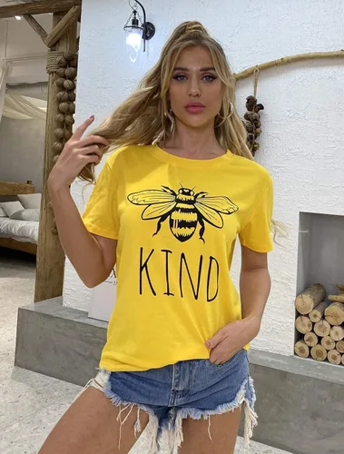 Miniatura 2 de Camisetas divertidas con estampado inspirador Be kind (Sé amable), bonitas y divertidas camisetas con estampados gráficos