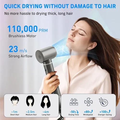 Miniatura 3 de Quico Juego de cepillos 5 en 1 para secador de pelo, cepillo giratorio para rizar, rizador de aire para cabello, moldeador de cabello de aire