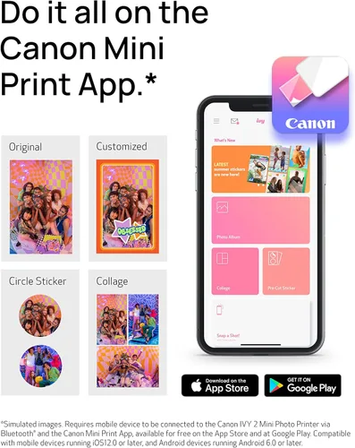 Miniatura 3 de Canon Ivy 2 Mini impresora fotográfica, impresión desde dispositivos iOS y Android compatibles, impresiones adhesivas, paquete de papel fotográfico
