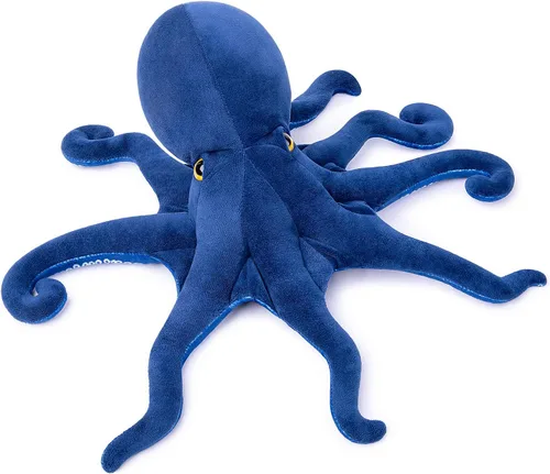 Juguete de peluche de pulpo de simulación, color azul, de 18 pulgadas, suave, de la vida real, pulpos, animales de peluche realistas para niños y
