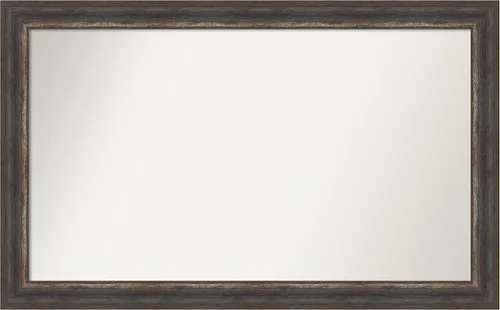 Miniatura 226 de Amanti Art Espejo de baño marrón para sobre el fregadero, 25 x 25 pulgadas, hecho a medida, espejo de tocador cuadrado marrón medio, marco de madera
