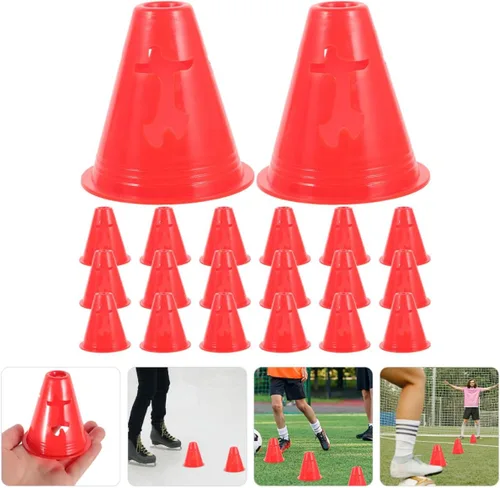 Miniatura 4 de ABOOFAN 20 conos pequeños de entrenamiento de agilidad para fútbol, fútbol, patinaje sobre ruedas, marcadores de plástico para taladros, carreras