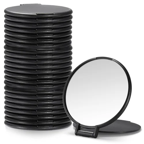 Miniatura 11 de Qislee Espejo compacto a granel, espejo de maquillaje redondo para bolso, juego de 12 (blanco)