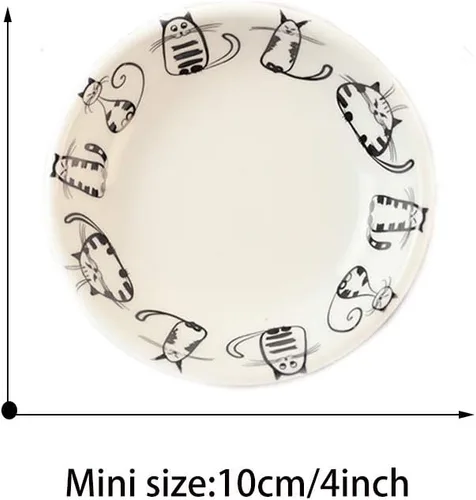 Miniatura 4 de Plato de cerámica para salsas laterales de gato, plato de condimentos para sushi y soja, platos para servir galletas, soporte pequeño de porcelana