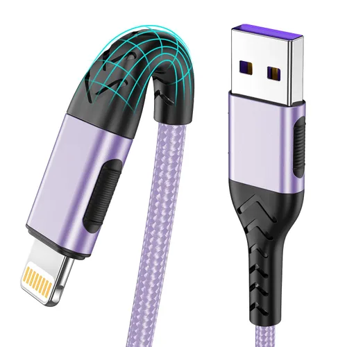 Miniatura 9 de Cargador de iPhone, [certificado Apple MFi] Paquete de 3 cables USB A de 1 pie para cable de carga rápida, cable de carga duradero de iPhone