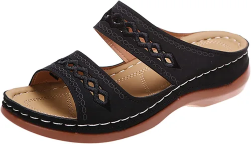 Miniatura 11 de Ladmiple - Sandalias ortopédicas de cuña para mujer, cómodas sandalias ortopédicas para caminar con soporte de arco 2024 Y-Verde