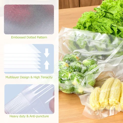Miniatura 2 de Bonsenkitchen - Rollos de bolsas selladoras de alimentos al vacío, 2 paquetes de 20,32 cm x 6,10 m, bolsas de tamaño comercial personalizadas