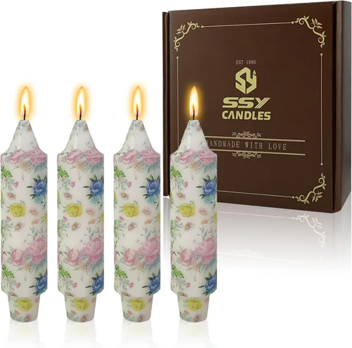 Miniatura 33 de Candelabros cortos de 5 pulgadas con velas cónicas verde oscuro, 4 piezas para cena, hogar, boda, fiesta, decoración