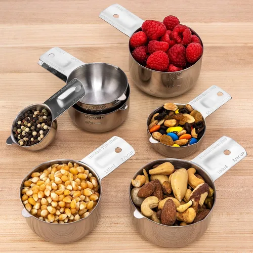 Miniatura 7 de Hudson Essentials Juego de tazas medidoras de acero inoxidable (Juego de 6 piezas)