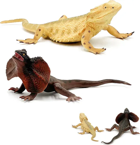 Miniatura 7 de Gemini&Genius Juguetes de lagarto, figuras de lagarto de dragón barbudo, regalo de accesorios de broma, juego aterrador, divertido adorno de pastel