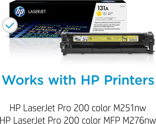 Miniatura 2 de HP Cartucho de tóner amarillo 131A Funciona con HP LaserJet Pro 200 color serie M251, HP LaserJet Pro 200 color MFP serie M276 CF212A