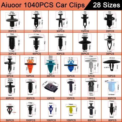 Miniatura 2 de Clips de retención de automóvil, 1105 piezas, clips de retención de empuje de plástico para panel de puerta de automóvil, kit de clips de 28