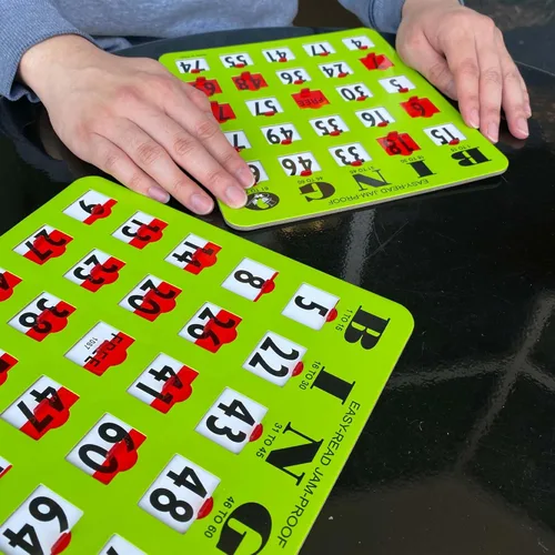 Miniatura 7 de MR CHIPS Tarjetas de bingo con punta de dedo de impresión grande a prueba de atascos y fáciles de leer con ventanas deslizantes, paquete de 200 200
