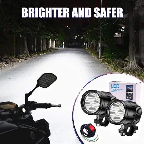 Miniatura 6 de Ourbest Luz de motocicleta, 12 V 24 V alto/bajo/estroboscópico motocicleta auxiliares luces ATV UTV Bicicletas Dirt Bike Led niebla luces