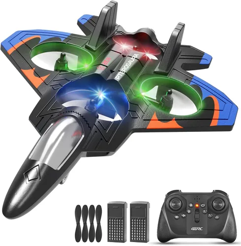 Miniatura 9 de Aviones RC con 3 baterías para niños y adultos, control remoto de espuma, aviones, helicópteros, drones, juguetes para niños y adultos de 8 a 12