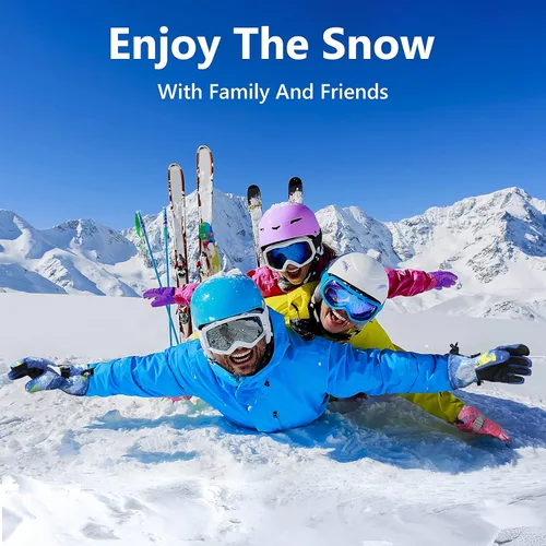 Miniatura 4 de Guantes de esquí, guantes de nieve impermeables y transpirables más cálidos para clima frío, se adaptan tanto a hombres como a mujeres, para padres