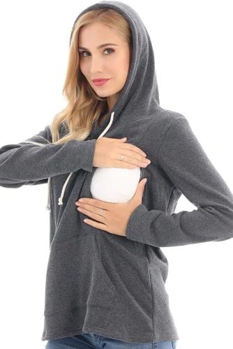 Miniatura 11 de Bearsland - Sudadera de lactancia y maternidad para mujer, con bolsillos y capucha