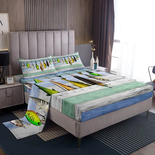 Miniatura 41 de Erosebridal American Flag Bed Sheets Twin Army Green Camo Deep Pocket Fitted Sheet for Kids Boys Girls Bear Claw Hunting Theme Bedding Set Camoflage