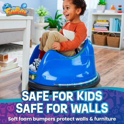 Miniatura 5 de Flybar FunPark - Coche de parachoques eléctrico de 6 V para niños pequeños, niños, juguetes de paseo para bebés, edades de 1.5 a 4 años, luces LED