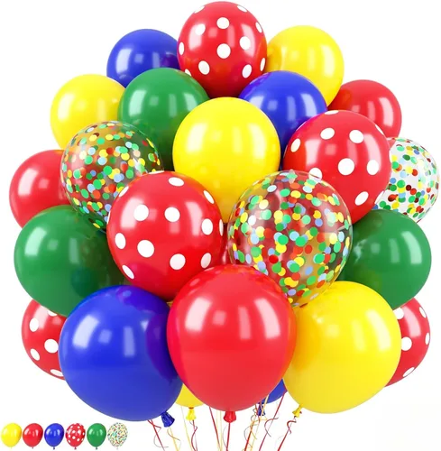 Miniatura 20 de Globos Rojo Blanco Azul, 50 Piezas 12 Pulgadas con Estampado de Estrellas, Globos de Látex Rojo Real Azul Confeti para el 4 de Julio, Día