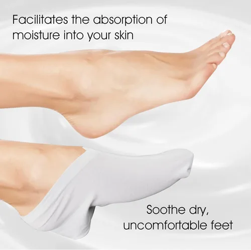 Miniatura 7 de Sibba 2 pares de guantes y calcetines hidratantes para pantalla táctil, guantes hidratantes para la hora de acostarse, curar eccema, loción