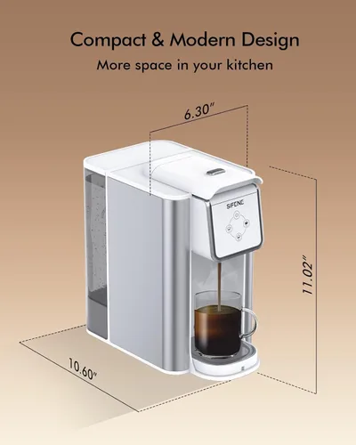 Miniatura 3 de SIFENE Cafetera de una sola porción, cafetera de cápsulas 3 en 1 para cápsulas K-Pod, cafetera molida, cafetera de hojas, taza de 6 a 10 onzas