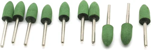 Miniatura 2 de TEMO 10 piezas de 0.394 in (3/8 pulgadas) herramienta giratoria de goma bala de pulido con vástago de 0.118 in (1/8 pulgadas) para herramientas