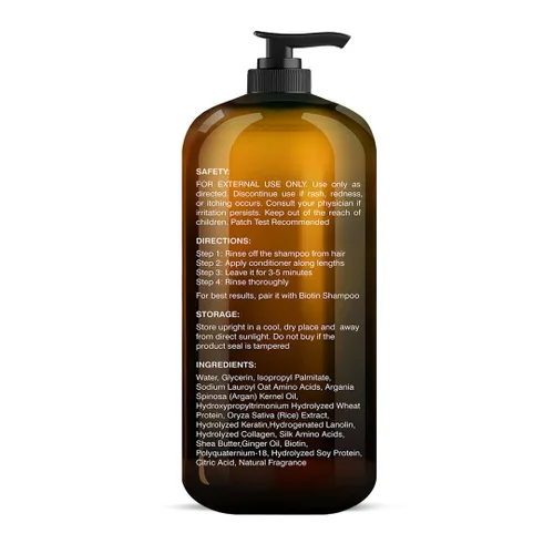 Miniatura 9 de Botanic Hearth Acondicionador de biotina con aceite de jengibre y queratina, para el crecimiento del cabello, con extracto de cúrcuma, aceite