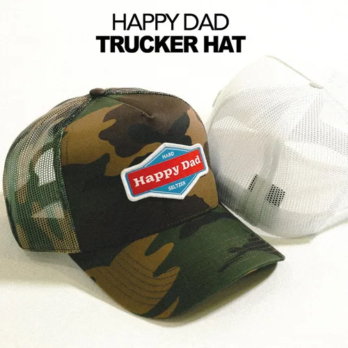 Miniatura 8 de Sombrero de camionero de Happy Dady, sombreros de moda para hombre con parte trasera de malla transpirable, cierre a presión, regalos de cumpleaños