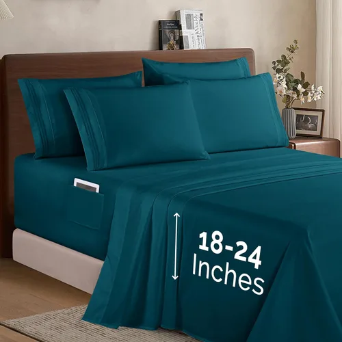 Miniatura 14 de Elegant Comfort - Juego de ropa de cama resistente a arrugas y decoloración más acogedor, sábana bajera elástica en todo el contorno, bolsillo