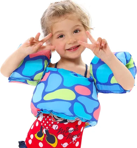 Miniatura 11 de Double Couple Toddler Swim Vest with Sleeves Cartoon Adjustable Strap Swimming Jacket Pool Floaties for Kids 20-50 Pounds Boys and Girls Child