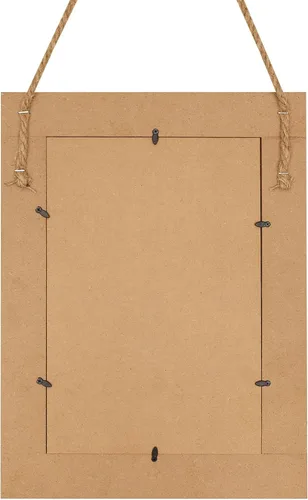 Miniatura 7 de Espejo de pared rectangular para baño, decoración de madera blanca envejecida con cuerda para colgar para decoración rústica del hogar, tocador
