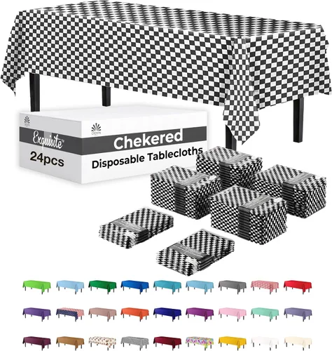 Miniatura 44 de Party Solids Mantel rectangular de plástico color azul aguamarina, 54 x 108 pulgadas, paquete de 24
