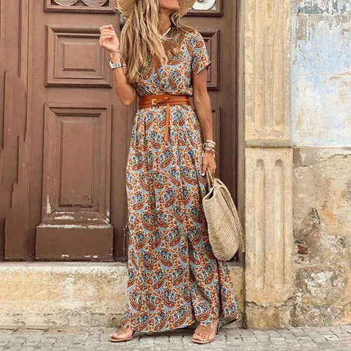Miniatura 2 de FQZWONG Vestidos para mujer 2023 para vacaciones en la playa, casual, elegante, de manga corta, sexy, para fiesta, club, vestido de salida