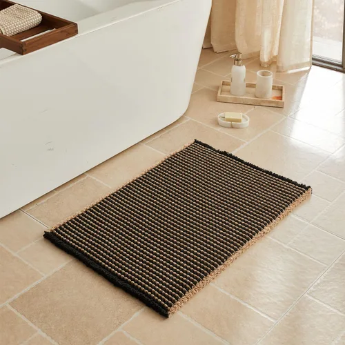Miniatura 109 de Triohero Tapete de baño con diseño de gofre, tapete de baño pequeño y bohemio, antideslizante, lavable, ultra suave, súper absorbente, de secado