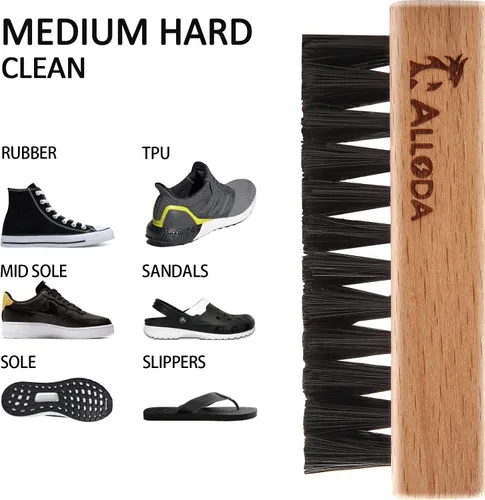 Miniatura 4 de Cepillo de limpieza de zapatos - Actualización Protege el cepillo limpiador de zapatillas suaves y duras de doble cara por 100% jabalí y cerdas