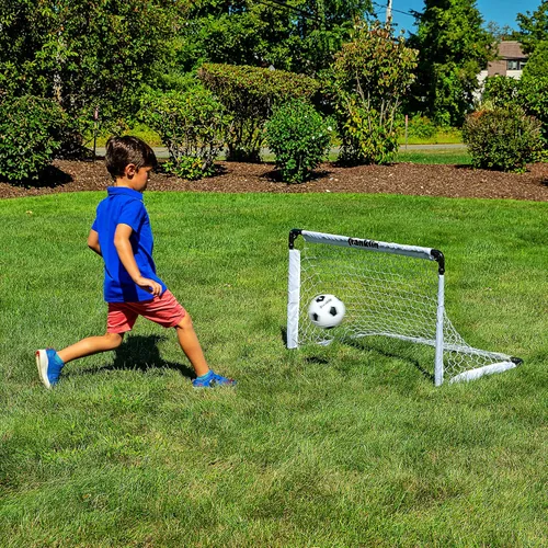 Miniatura 4 de Franklin Sports Mini portería de fútbol para niños, red plegable para patio trasero para niños y niños pequeños, portería de acero portátil