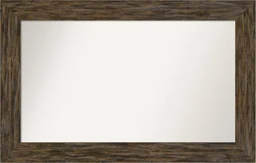 Miniatura 35 de Amanti Art Espejo personalizado, espejo de baño marrón Fencepost, espejo de pared o espejo de tocador de baño sobre el fregadero (27 x 27 pulgadas)