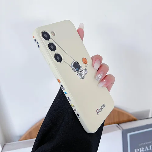 Miniatura 24 de Yonds Queen Funda ultra linda para Samsung Galaxy S22, diseño de astronauta de dibujos animados, diseño de cohete espacial, cubierta de parachoques