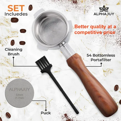 Miniatura 3 de Portafiltro sin fondo de 2.126 in compatible con Breville de 2.126 in con grabado único de la bandera de Estados Unidos, enriquece tu café espresso
