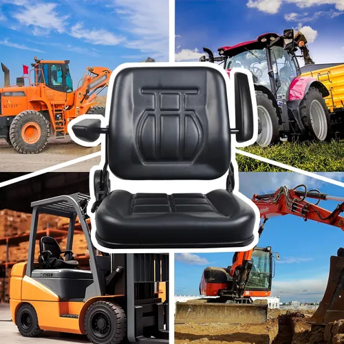 Miniatura 6 de Asiento universal de tractor, asiento de cortacésped con reposabrazos de repuesto, asientos de carretilla elevadora para excavadora
