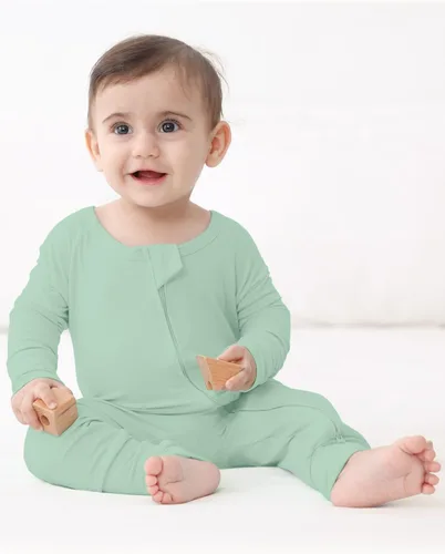 Miniatura 3 de GUISBY Pijama de rayón sin pies, manga larga con cremalleras de 2 vías, mamelucos para dormir