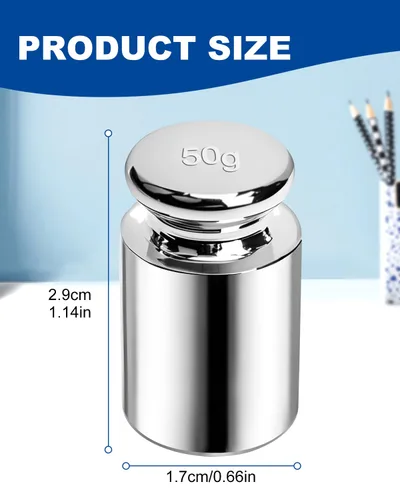 Miniatura 7 de UCEC Pesos de calibración para báscula digital, pesos de 50 g, peso de balance de acero inoxidable de precisión para laboratorio, calibración