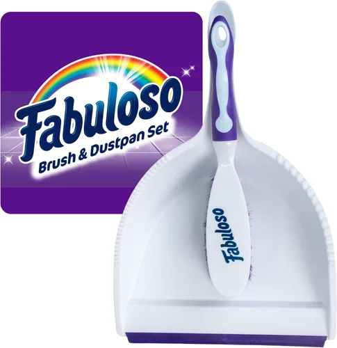 Miniatura 7 de Fabuloso Juego de cepillo y recogedor compacto de escoba de mano con almacenamiento a presión y orificio para colgar, barrido rápido para cocina