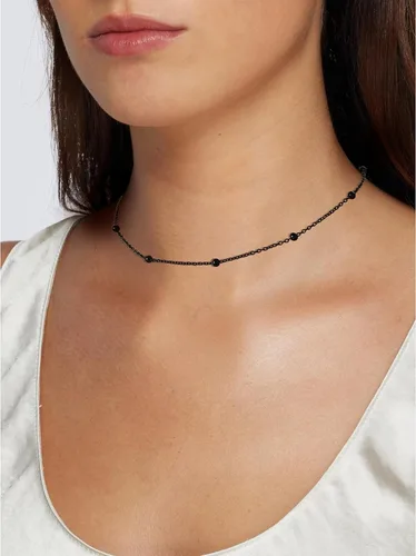 Miniatura 3 de FOCALOOK Collar de cuentas, gargantilla de doble capa, chapado en oro de 14 quilates, collares bohemios de metal para mujer