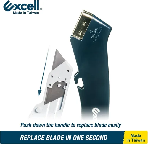Miniatura 4 de Excell AC-9 Cuchillo utilitario activado por palanca con bloqueo de seguridad, agarre ergonómico y cómodo para cartón, cuerda, corte de cuero, marco