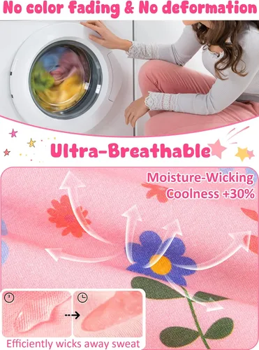 Miniatura 5 de Vestido casual para niñas, de algodón suave, manga corta, transpirable, acampanado, para adolescentes, talla 2T, 3T, 4T, 5, 6, 7, 8, 9, 10, 12, 13