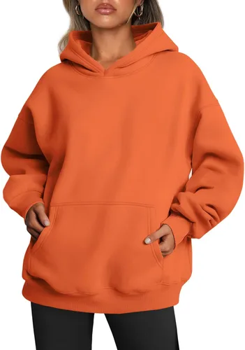 Miniatura 43 de Trendy Queen - Sudaderas extragrandes con capucha para mujer, suéteres de manga larga, sin botones, de vellón, de otoño, ropa de invierno