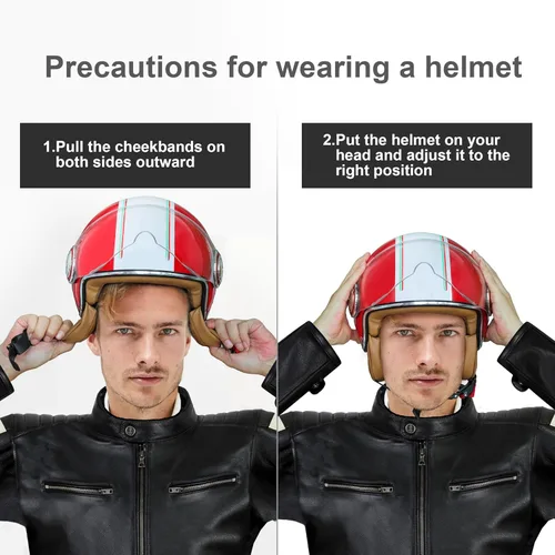 Miniatura 6 de Casco de motocicleta de cara abierta para adultos, casco de cara media para motoneta para hombres, casco retro 3/4 Vespa, casco de motocicleta