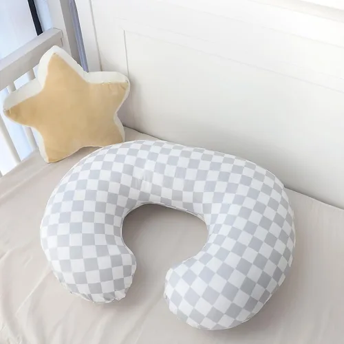 Miniatura 6 de DILIMI Paquete de 2 fundas de almohada de lactancia, funda elástica extraíble para almohadas de lactancia, funda ultra suave y cómoda para bebés